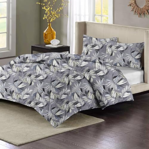 Image of Amazon Brand - Umi Reversible Ultra Soft Single Bed AC Comforter /Blanket /Quilt /Rajai 220 GSM Microfiber Diamond Stitch (90 inch x 60 inch Inches /228cm x 152cm) - Comforter Single Bed | Grey & Black & White