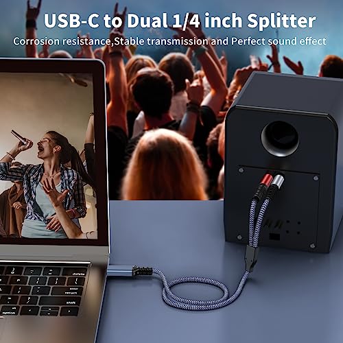 Cable USB C a audio 1/4 pulg 20ft con DAC miniatura 5
