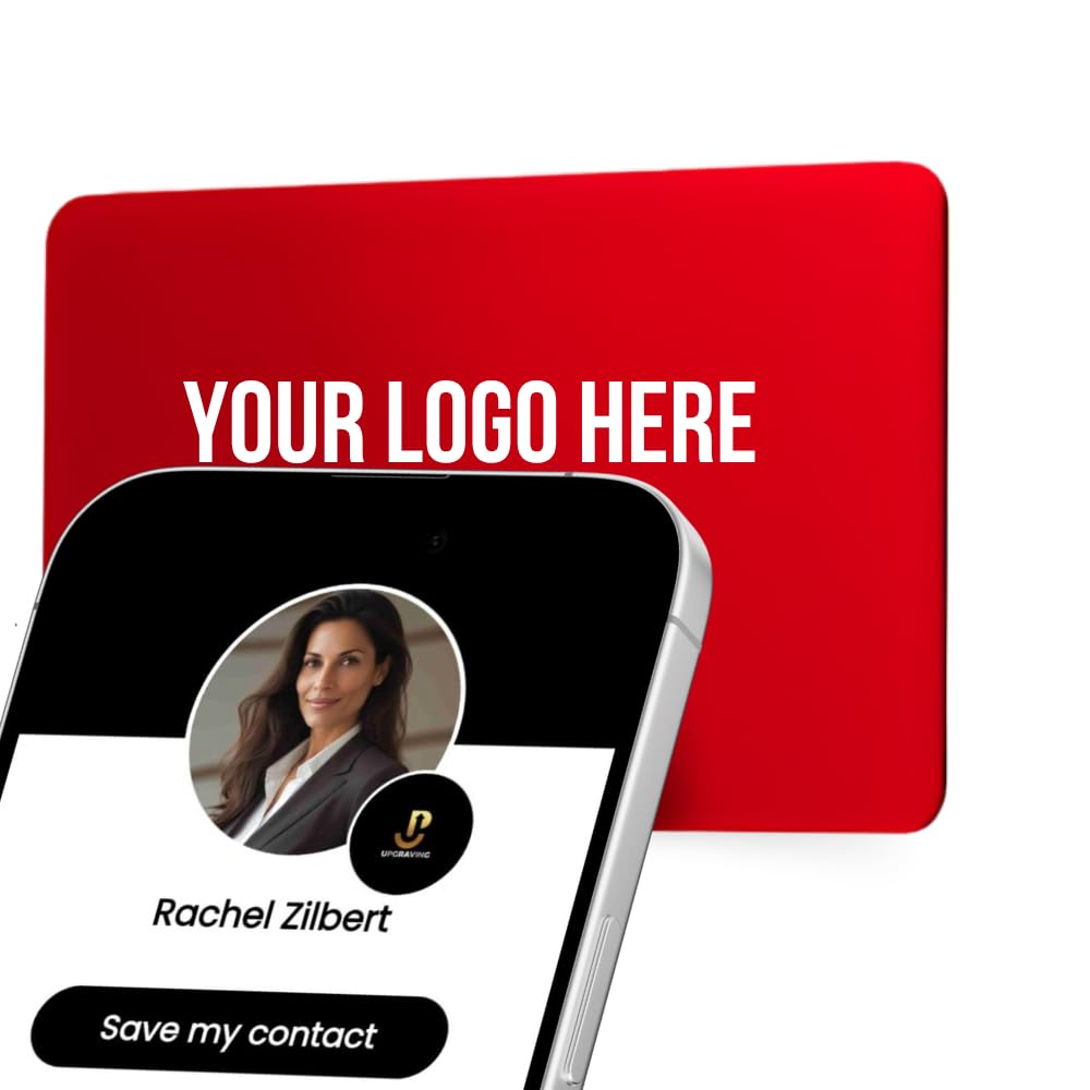 Upgraving Customizable Digital Business Card with QR Code and Tap to Share NFC Technology - Compatible with iPhone & Android- No App or Subscription
