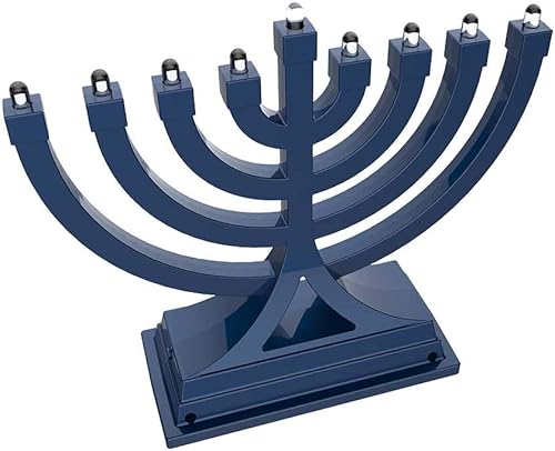 Miniatura 6 de Zion Judaica - Paquete de 2 menorás eléctricos compactos LED alimentados por USB, botón de Janucía, varios ajustes de luz, Hanukkah, funciona con