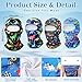 Halfchet 4 Pcs Winter Balaclava Winter Weather Neck for Boy Girl Youth Skiing Snowboarding Cycling(Black,Blue,Royal Blue,Green,Dinosaur,Car)