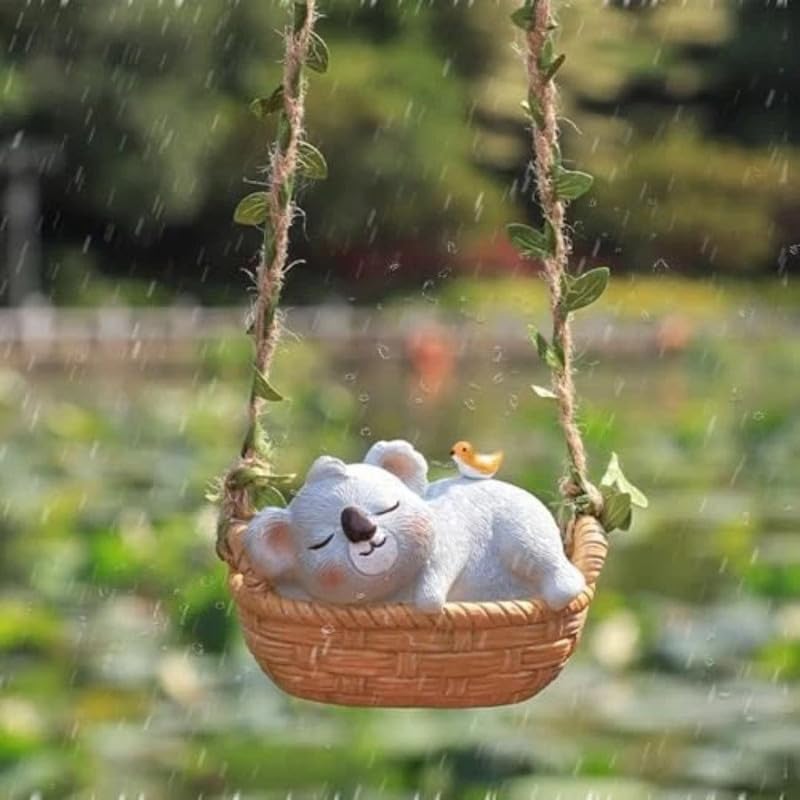 Image of The Decorshed Cute Koala Swing Hanging Decor - Pack of 1 | Adorable Koala Showpiece for Car Rear View Mirror, Home Wall, Kids Room & Office Decoration | Gifting Item