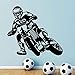 Produktbild HNXDP Motorrad Autorennen Wanddekor Motocross Bike Sport Jungen Vinyl Wandtattoo Für Teenager Schlafzimmer Aufkleber Grau 63x57 cm