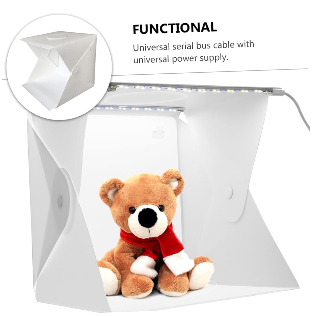 Boîte Lumineuse Photo Pliable Portable 40cm en Plastique Blanc