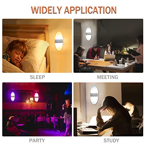Mtanlo 2Pcs Rgb+Cct Wall Lamp, Wall Lights For Bedroom, 3000K-6000K Stepless Dimming Smart Wall Sconces With Bluetooth Control Hardwired Wall Mounted With 6Ft Plug In Cord And On/Off Switch #TOP3