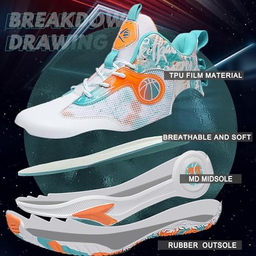 Men's Basketball Shoes Lightweight Breathable Outdoor Sports Shoes Fashionable Non Slip Running Sports Boots3