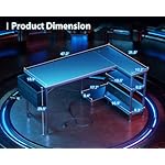 ODK 48 Inch Small L Shaped Gaming Computer Desk with Power Outlets, Corner Desk with Reversible Storage Shelves & PC Stand for Small Space, Modern Simple Home Office Table, Carbon Fiber Surface, Black - Image 3