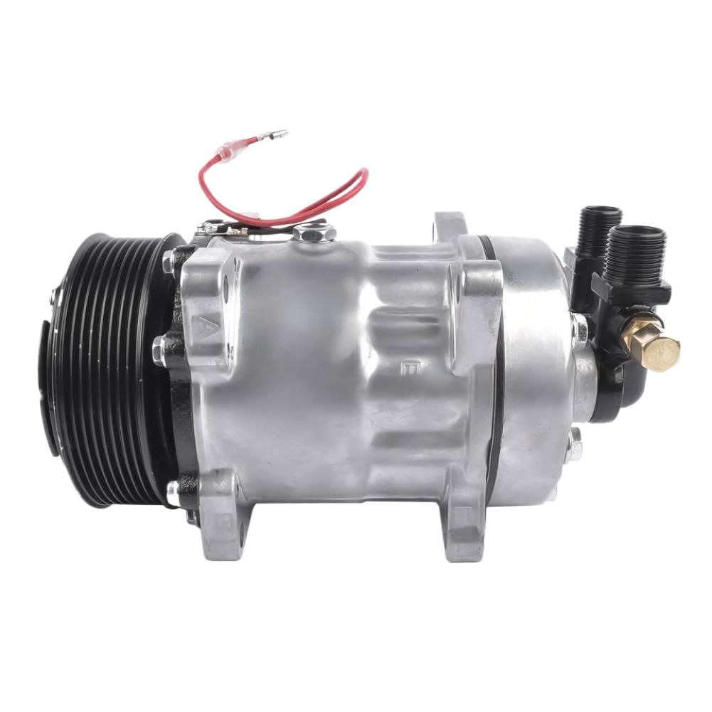 A/C Compressor with Clutch Replacement Compatible with TM16 TM-16 8 Groove 12 Volt Aluminum 103-56120