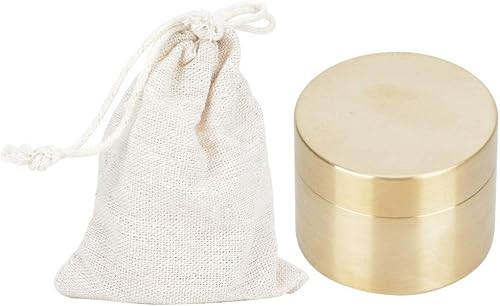 Miniatura 2 de Alvinlite Pastillero diario portátil, pastillero pequeño redondo de latón, organizador de píldoras de joyería de metal impermeable, contenedor para