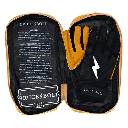 BRUCE BOLT Original Series Short Cuff Black Batting Glove -Black Large