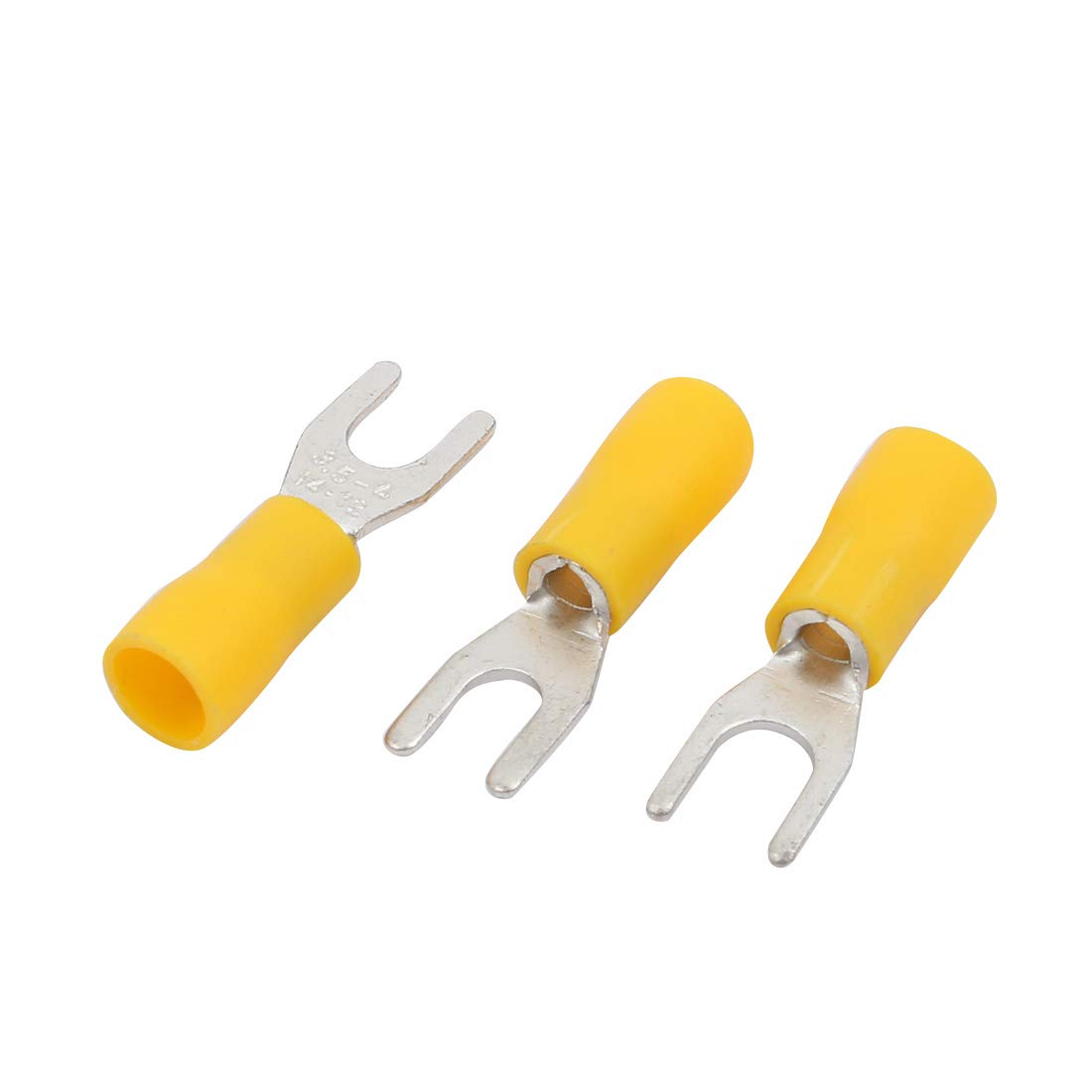200Pcs AWG 14-12 U-Type Crimp Terminals Insulated Wire Connectors Spade Yellow (af5baf9d88510a9443f9453defb99ad6)