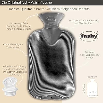 Fashy Hot Water Bottle with Fleece Cover Red 2.0L