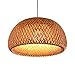 Landhausstil Hängeleuchte Rattan Handgewebt Pendelleuchte Runde Bambus Lampenschirm Wohnzimmer Schlafzimmer Deckenleuchte Retro Kronleuchter Esszimmer Küche Hängend Decke Lampe,30cm