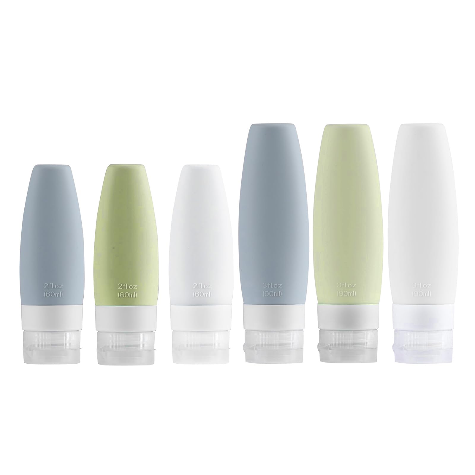 FUXIU Travel Bottles for Toiletries,Silicone Travel Bottles Containers Shampoo Tubes Kit Leak Proof Refillable,Travel Essentials