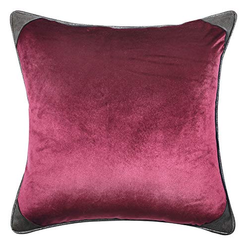 Image of Cazimo Velvet Cushion Covers for Bed, Sofa and Couch - 16 * 16 inches | Ideal for Living Room | Set of 2, Maroon