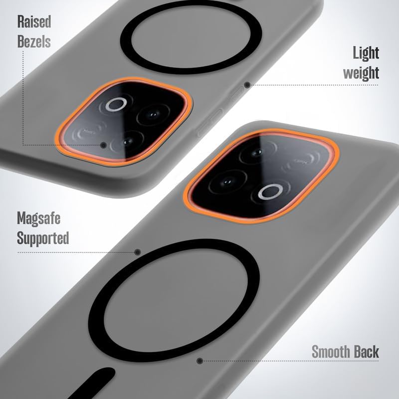 Image of Mr. Case Back Case for iQOO Neo 10 5G Sleek Frosted Translucent Back Only Compatible with Wireless Magnetic Accessories | Anti-Scratch Shockproof Phone Cover - Black