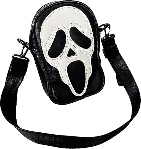 PU Leather Ghost Crossbody (Zip Top, Adjustable Strap)
