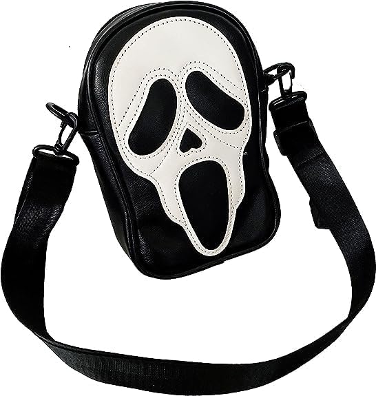 Halloween Ghost Crossbody Bag, Cute Novelty Ghost Purse PU Leather Shoulder Bag for Women Men