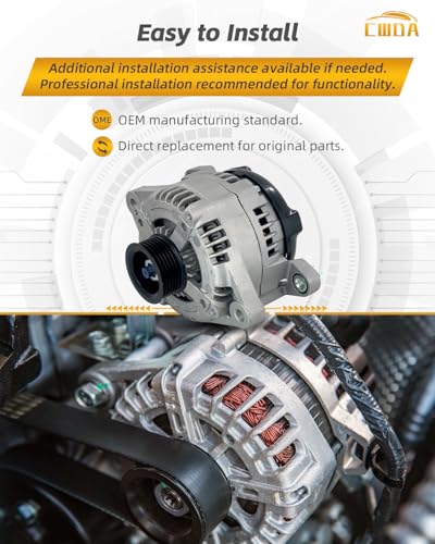 Image of 37300-2G061 Alternator 12V 150A Compatible with 2015-2020 Hyundai Kia | 2015-2019 Sonata 2017-2018 Santa Fe 2016-2020 Optima 2015-2020 Sorento Replace 104211-8790 373002G061