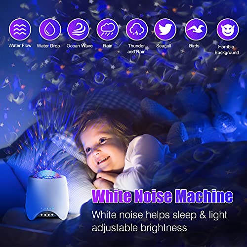 Flyinwe Room Decor Star Projector, Galaxy Projector for Bedroom, Night Light for Kids, Ceiling Projector for Teen Girls, Led Lights for Bedroom, Music Speaker, White Noise Sound Machine