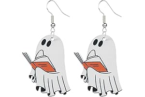 Festive Halloween Book Earrings, a Spooktacular Delight
