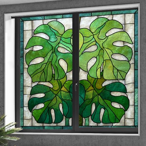 Vinilo decorativo adhesivo para ventanas Tropical Leaf Plant miniatura 2
