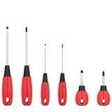 KURUI Magnetic Screwdriver Set&comma; 6-Piece Screw Drivers Tool Set 3 Phillips and 3 Flat Head&comma; Standard Screw Driver and Stubby Screwdriver Have Professional Cushion Grip