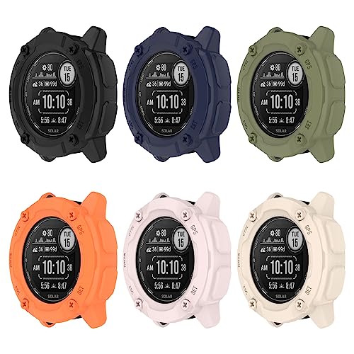 �mRuenTech�n�K�p Garmin Instinct 2x �p �J�o�[ �P�[�X �t���J�o�[�\�t�gTPU�f�� �ی�J�o�[ �ϏՌ��� �戵�ȒP (6��)