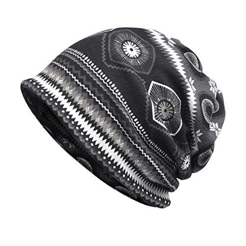 Yuzemumu Fashion Beanies Chemo Caps Cancer Headwear Skull Cap Knitted hat Scarf for Womens Mens ï¼ˆMZ012-Black