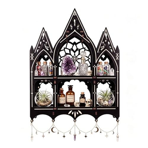 Gothic Decor Trinket Shelf Witchy Goth Wall Decor Crystal Shelf Display