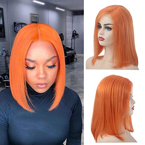 Human Hair Lace Front Short Bob Wigs Full Ends Slightly Beached Knots with Baby Hair 13x6 Lace Frontal wigs 180% Denisty Deep Part Glueless Remy Hair