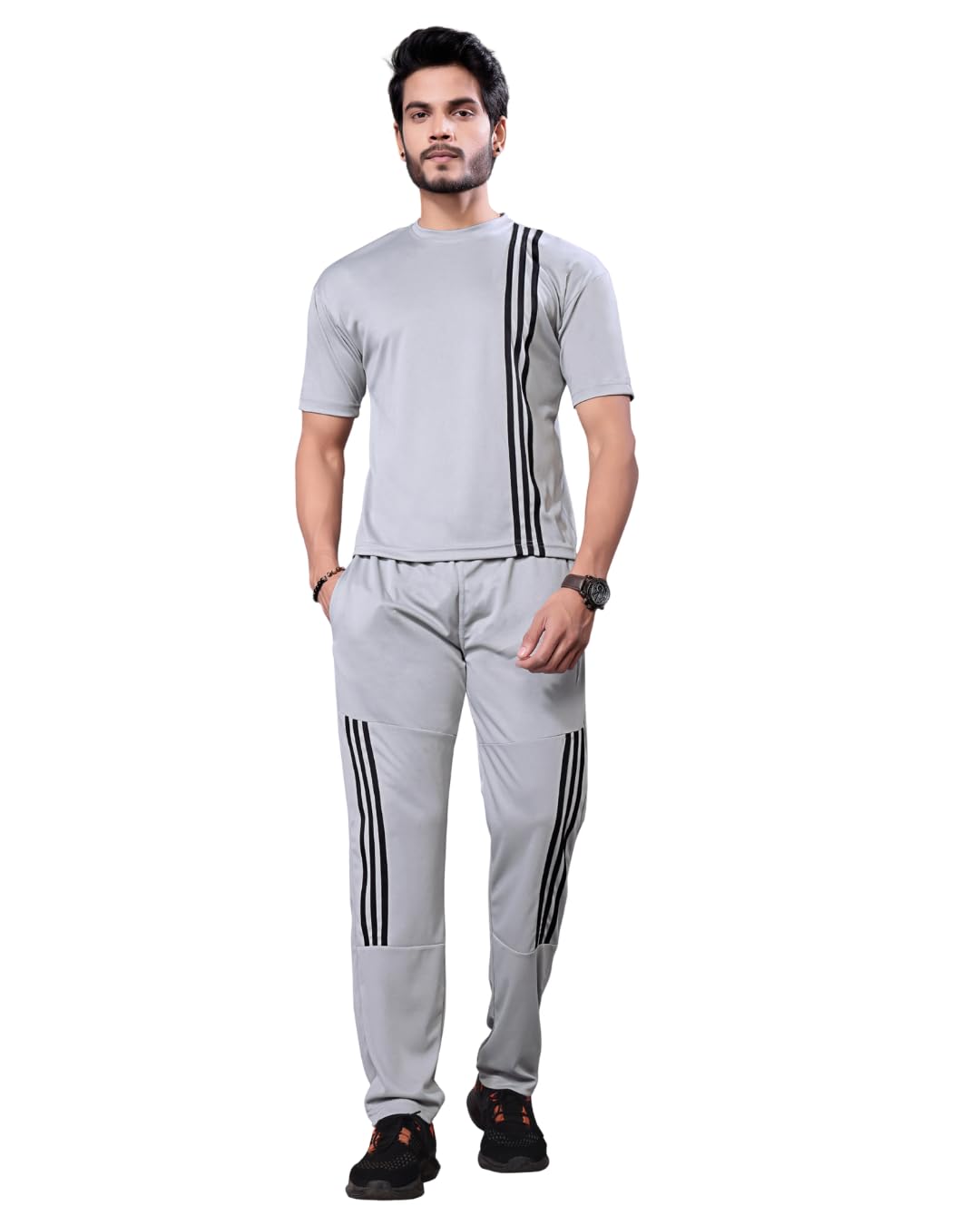 Men's Micromodal Night Suit Half Sleeve Round Neck T-Shirt with Match Pants Soft Breathable Sleepwear Set Comfortable Loungewear for Men-picture-32