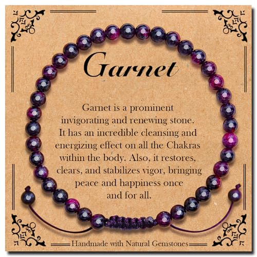 BONNY BOXX Braided Genuine 4mm Garnet - Stone of Passion