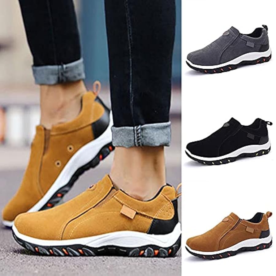 Chaussures De Marche Cdiscount Homme Chaussures Outdoor HUyydza Homme - Cuir Suédé Respirant Imperméable Pour VTT, Randonnée Et Sport Chaussures Sport Hommes