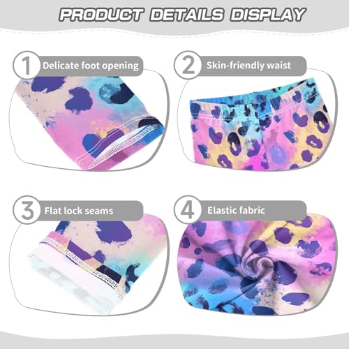 KLL Holographic Leopard Print on Gradient Toddler Girls Cotton Pants Casual High Waisted Yoga Pants Sports3