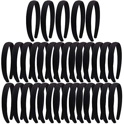 Candygirl 0.8 Inch Wide Satin Covered Headbands DIY Ribbon Headbands for Girls Women Craft Cover