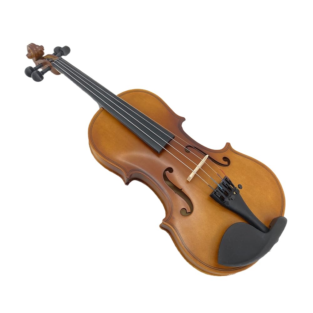 Vetimobato Set violino 4/4 fatto a mano, corpo in acero con finitura opaca, accessori in legno massello, kit completo con custodia, archetto, spalliera, corde per principianti e intermedi (1/8)