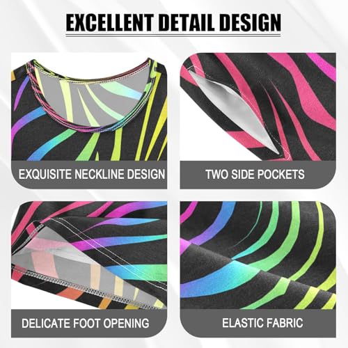 senya Short Sleeve Pajamas Sets Summer Cotton Sleepwear Rainbow Abstract4