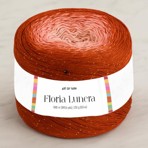 Image of Floria Lunera Cotton Yarn 55% Cotton 45% Acrylic 250g 1093 Yards Multicolor Rainbow Crochet Yarn Handknit Cake Soft Variegated Yarn for Spring Summer Projects Blankets Scarves-93288