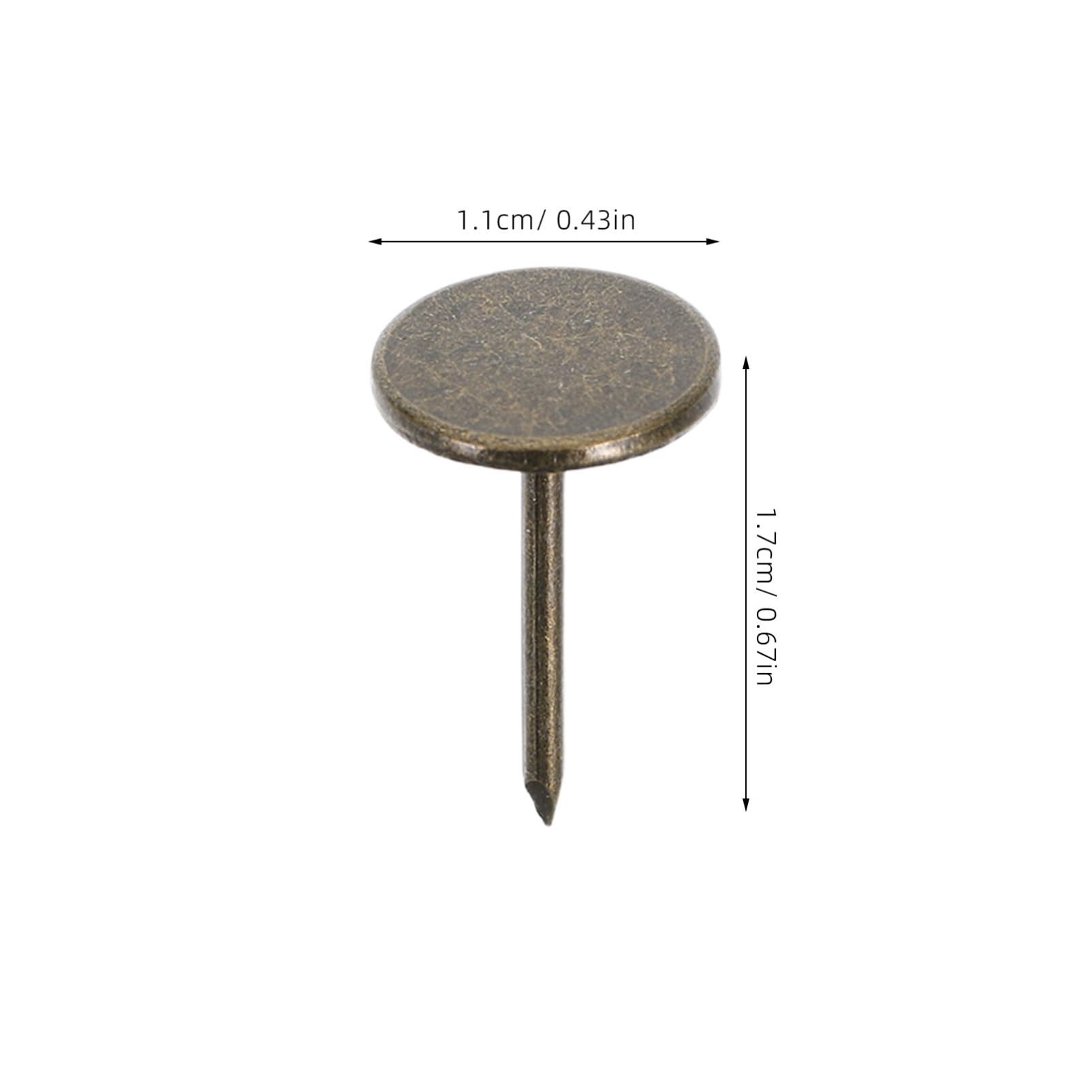 Unomor 100pcs Flat Thumb Tacks Decorative Iron Push for Wallpaper Fixing Nails Secure Wall Tacks for Hanging Posters