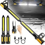 SYLSTAR Rechargeable Work Light with Sensor Control, 2400 Lumens Magnetic LED Inspection Lamp 4400mAh Battery Powered Under Bonnet Inspection Light with Hook for Car Repair, Garage, Workshop