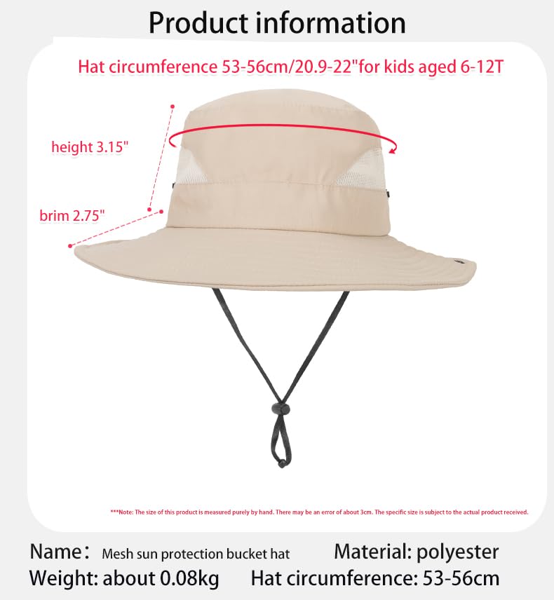 Beach UV-Protection Sun Hats for Kids, Wide-Brim Quick-Dry Safari Fishing Bucket Hats Boonie Cap for Girls Boys4