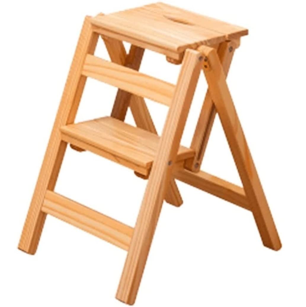 Escabeau pliant bois 2 marches charge 150 kg noir