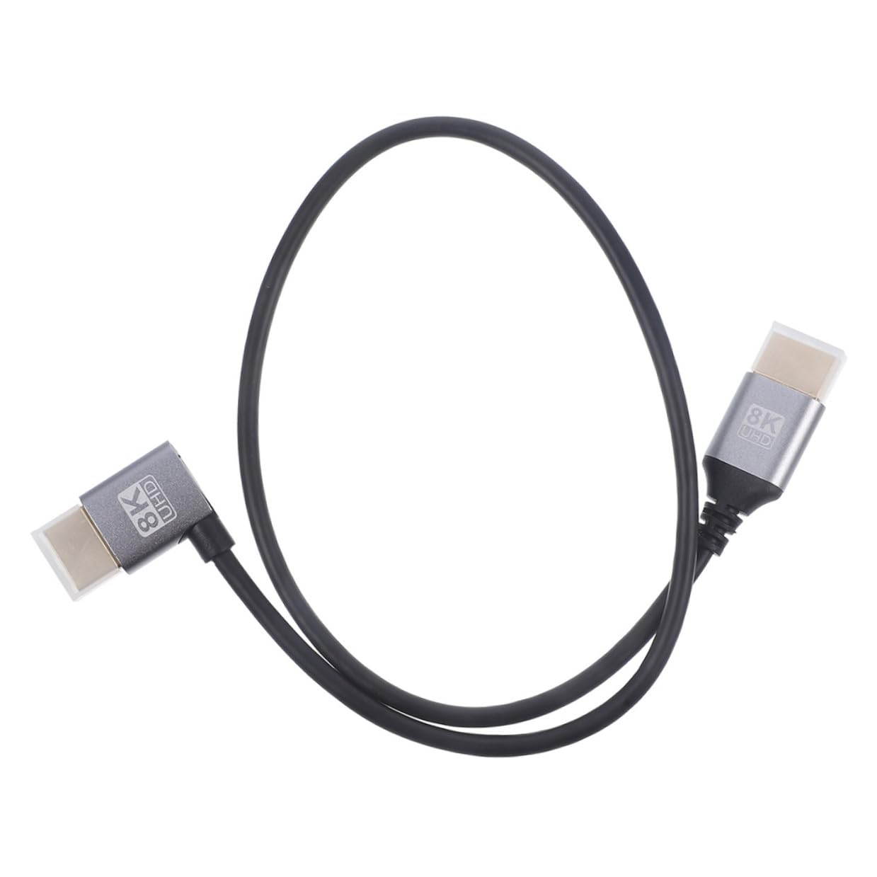 BESPORTBLE 8k High Speed Video Cable 1m Left Bent Male to Male Connector for PC and Tv Monitor Laptop Accessory