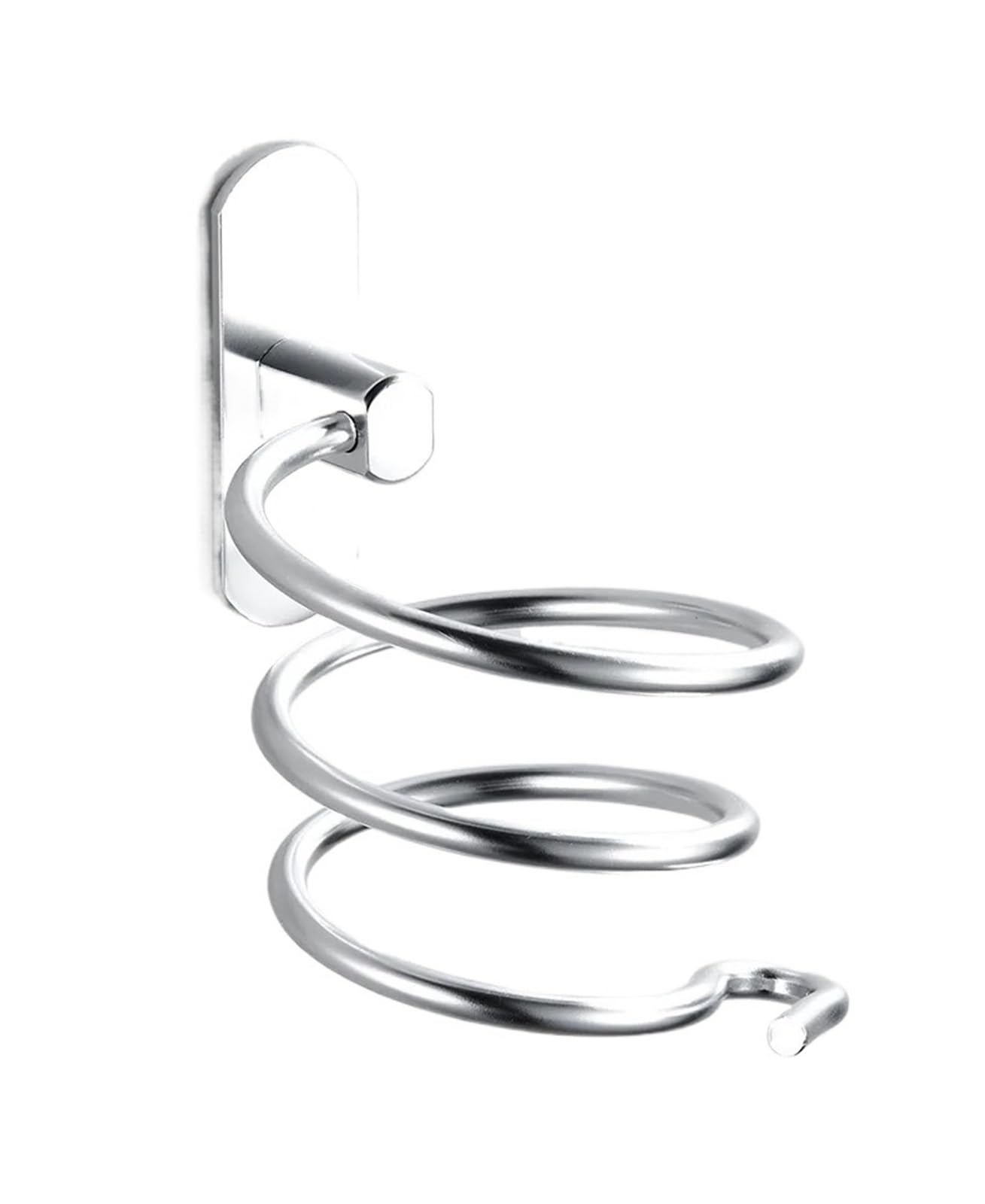 2Pcs Haartrockner Halter Wand Organizer Spirale Ständer Rack Aluminium Bad Regal Zubehör Für Haartrockner(Silver)