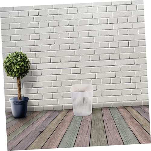 Caneca abierta rectangular blanca para basura 1,04 lb miniatura 4