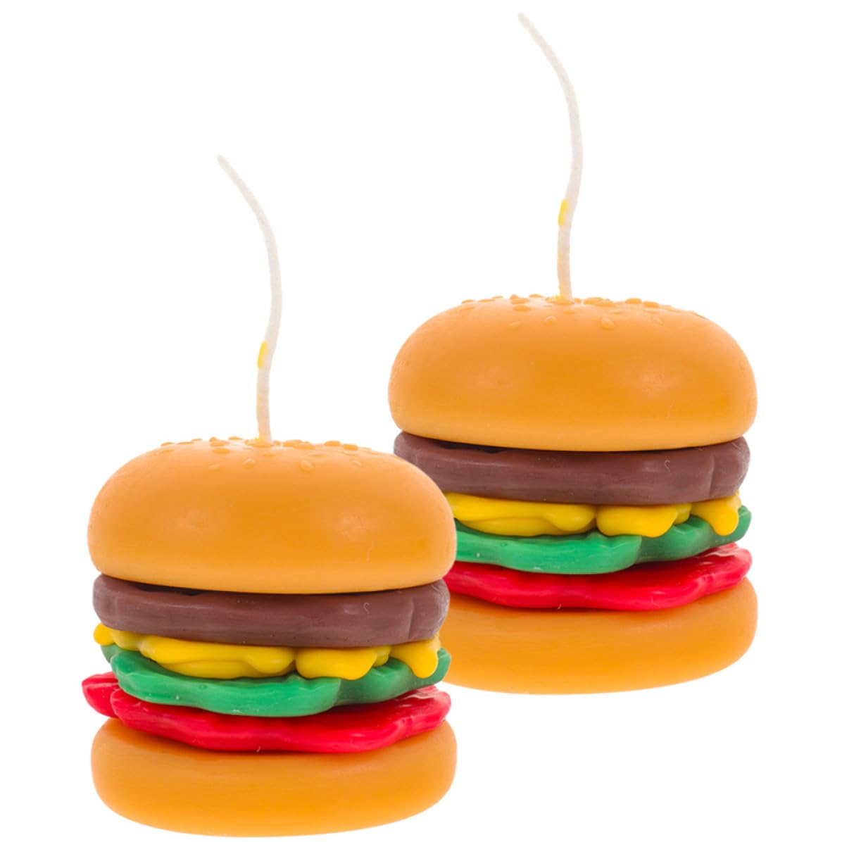 Vela Decorativa 2 Naranja Piezas Hamburguesa Aromática Cera | Decoración de Escritorio, Forma de Hamburguesa, Estilo Rústico y Artístico