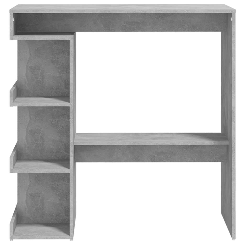 vidaXL Tavolo Bar con Ripiani Grigio Cemento 100x50x101,5cm Truciolato