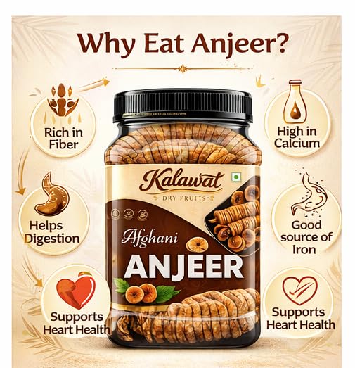 Image of Kalawat Premium Dried Anjeer 415gm | Medium Size Figs | Soft and Sweet Afghani Anjeer Anjir | Healthy Dry Fruits Snack | Rich in Iron Vitamins and Fibre | Low Fat Snack