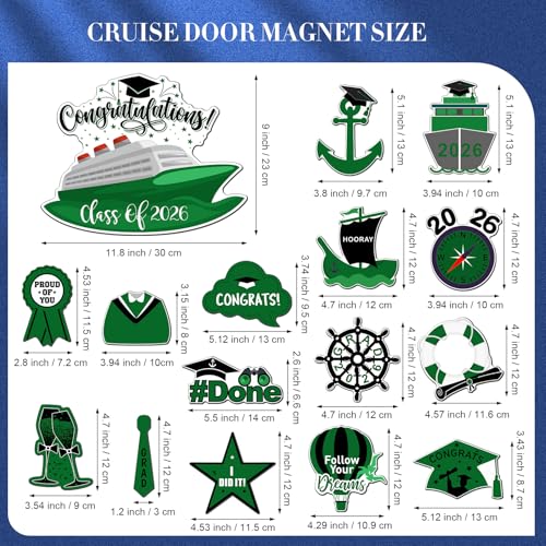 Hoteam 16 piezas imanes decorativos crucero graduación 2026 miniatura 2
